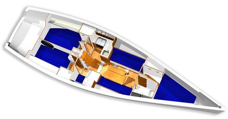 Яхта X-41, внутренний вид
